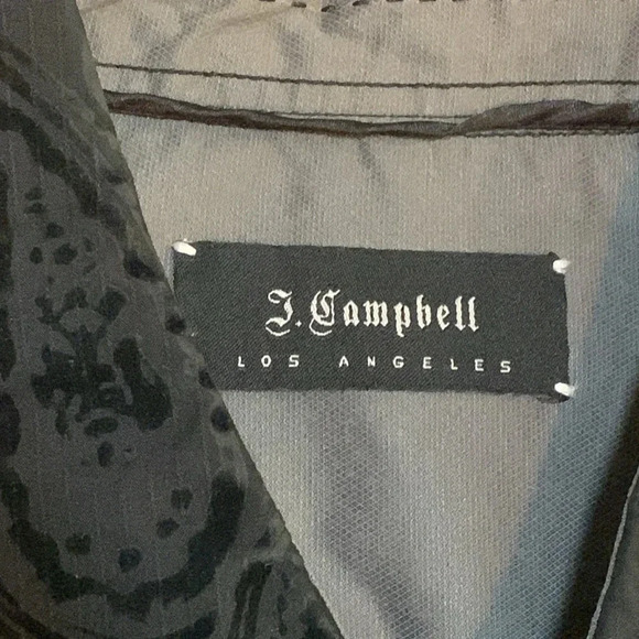 J. Campbell Los Angeles Men’s Paisley Black Button Down Shirt XL - Picture 4 of 6